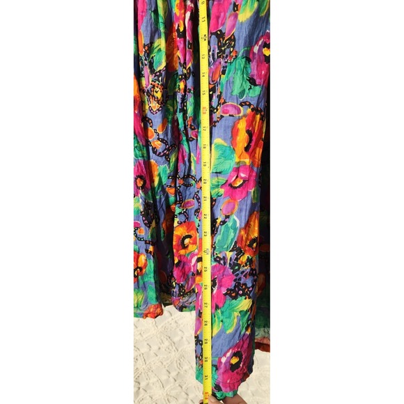 Vintage More Boom Womens Floral Midi Skirt‎ Size 14 Multicolor Pull On Boho Full - Picture 9 of 10